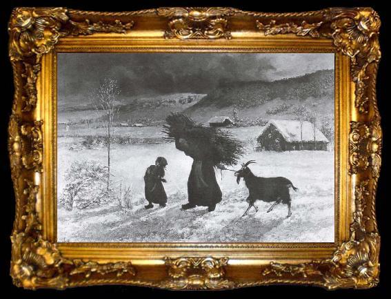 framed  Gustave Courbet Village, ta009-2